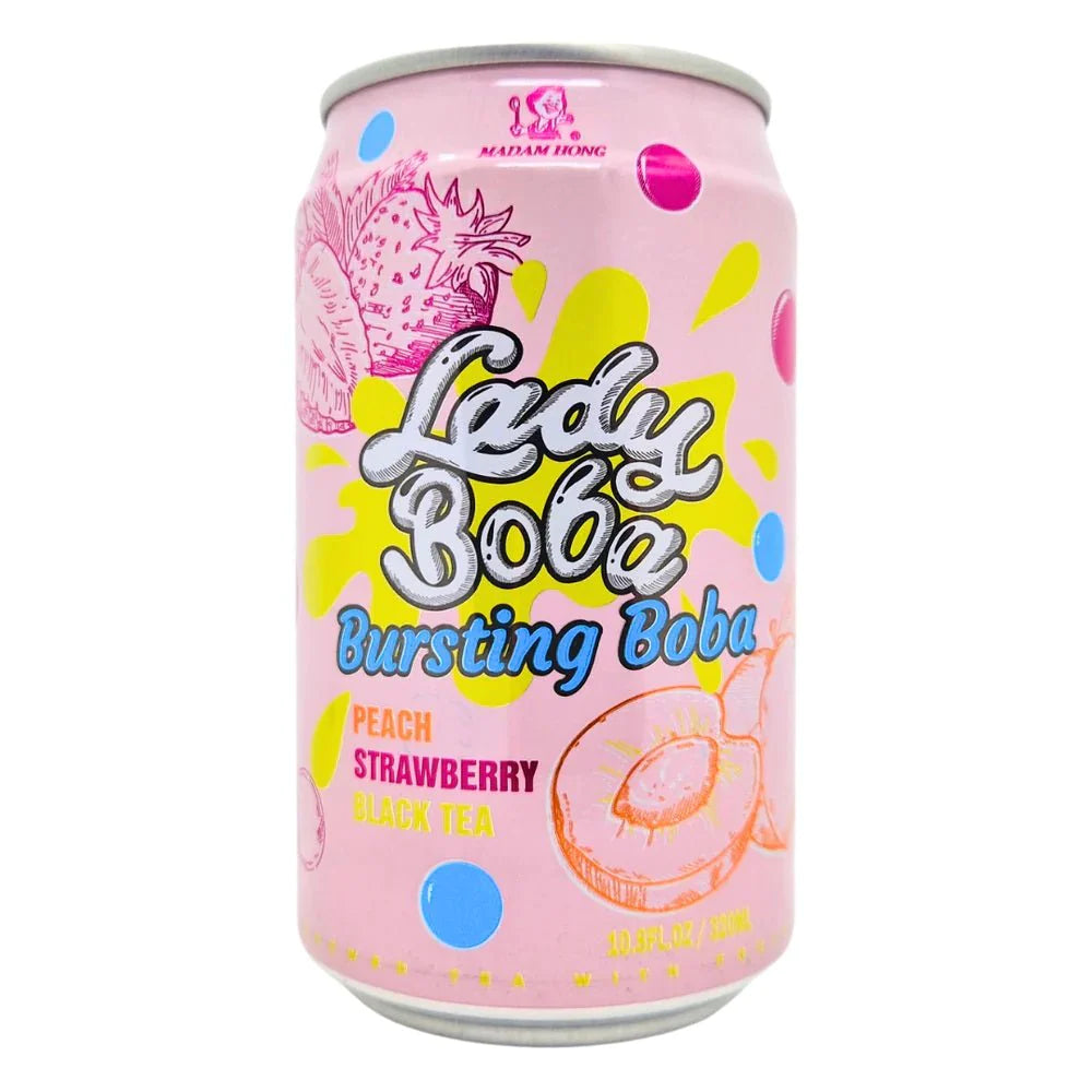 Lady Boba Peach Strawberry Bubble Tea 320ml